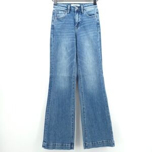 Vervet Willa Flying Monkey Women Jeans 22 Blue High Rise VB3720R Wide Leg Denim